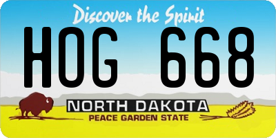 ND license plate HOG668