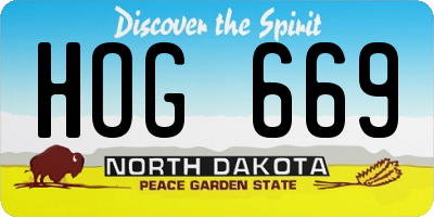 ND license plate HOG669