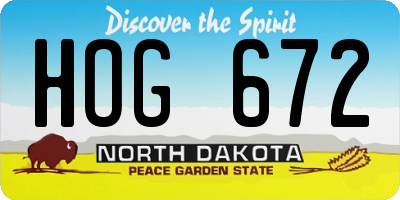 ND license plate HOG672