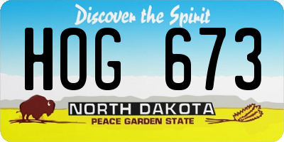 ND license plate HOG673