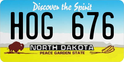 ND license plate HOG676