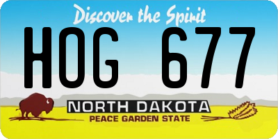ND license plate HOG677