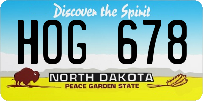 ND license plate HOG678