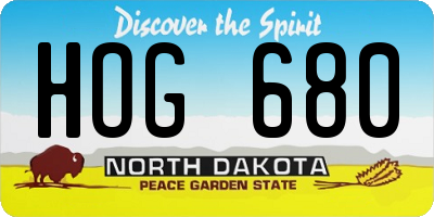 ND license plate HOG680