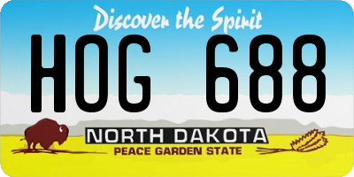 ND license plate HOG688