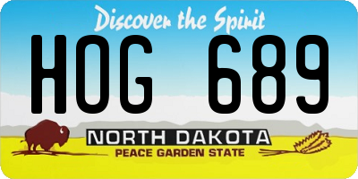 ND license plate HOG689