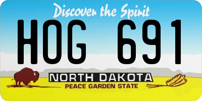 ND license plate HOG691