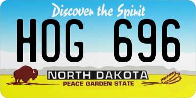 ND license plate HOG696