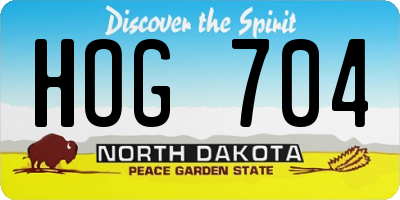 ND license plate HOG704