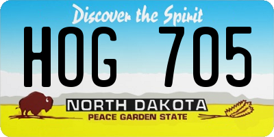 ND license plate HOG705