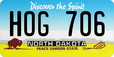 ND license plate HOG706