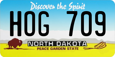 ND license plate HOG709