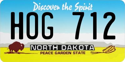 ND license plate HOG712