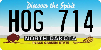 ND license plate HOG714