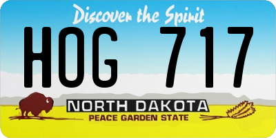 ND license plate HOG717