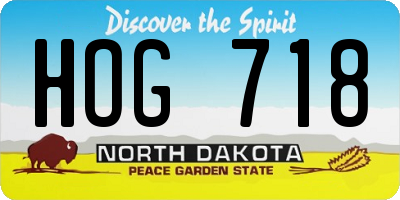 ND license plate HOG718