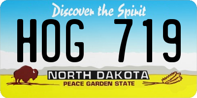 ND license plate HOG719