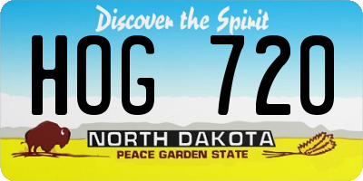 ND license plate HOG720