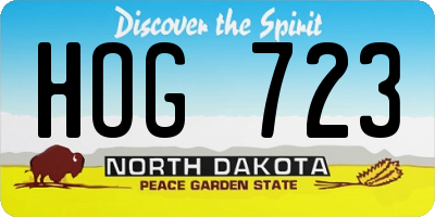 ND license plate HOG723