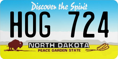 ND license plate HOG724
