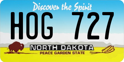 ND license plate HOG727