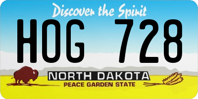 ND license plate HOG728