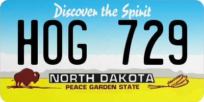 ND license plate HOG729