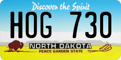 ND license plate HOG730