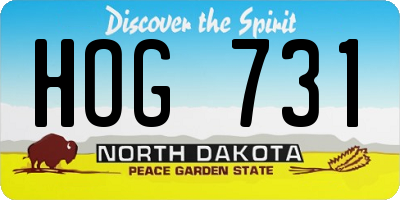 ND license plate HOG731