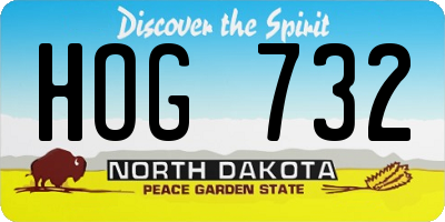ND license plate HOG732