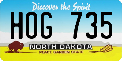 ND license plate HOG735