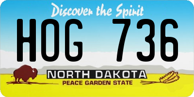 ND license plate HOG736