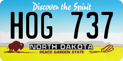 ND license plate HOG737