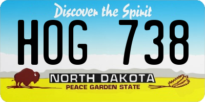 ND license plate HOG738