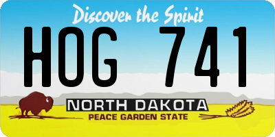 ND license plate HOG741