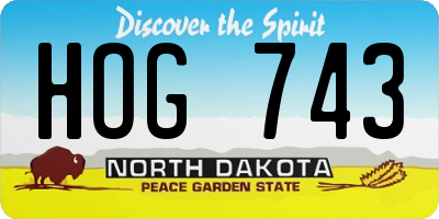 ND license plate HOG743