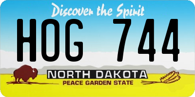 ND license plate HOG744