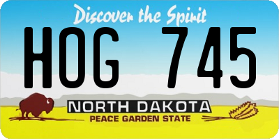 ND license plate HOG745