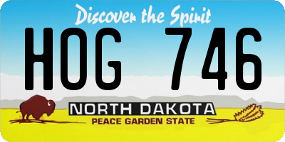 ND license plate HOG746