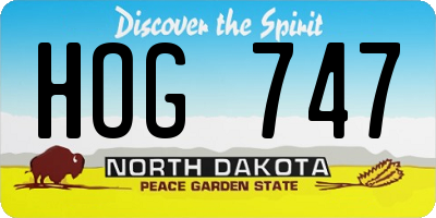 ND license plate HOG747