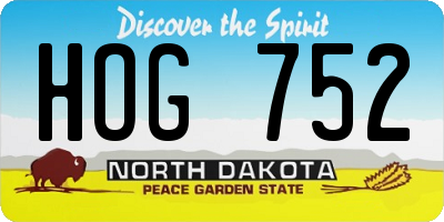 ND license plate HOG752
