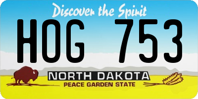 ND license plate HOG753