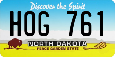 ND license plate HOG761
