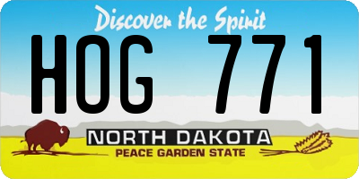 ND license plate HOG771