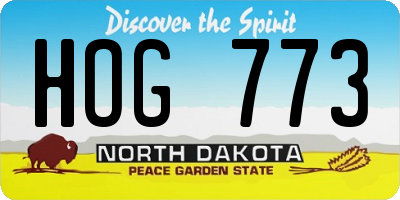 ND license plate HOG773
