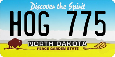 ND license plate HOG775
