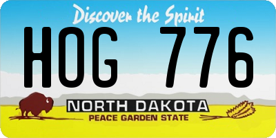 ND license plate HOG776