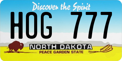 ND license plate HOG777