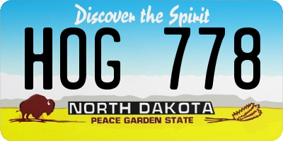 ND license plate HOG778
