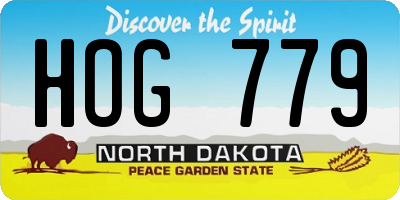 ND license plate HOG779